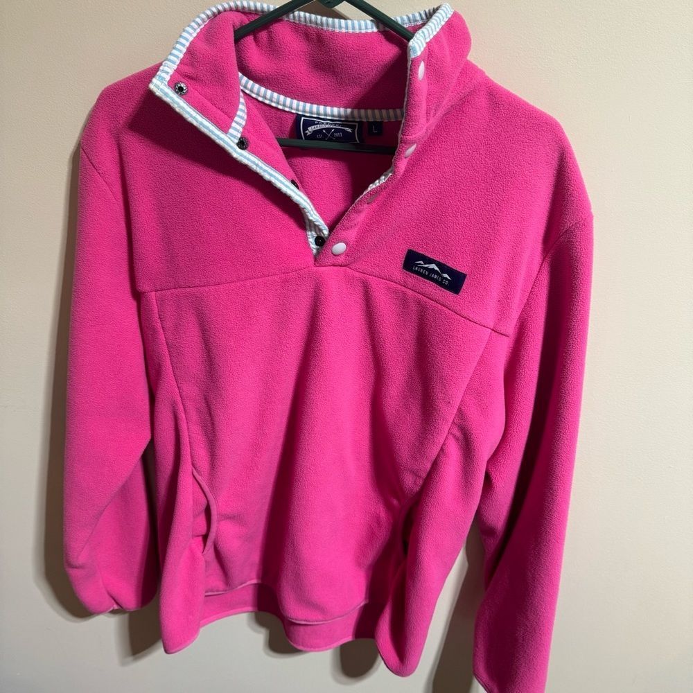 Lauren James prep tech Quarter button pull over size large